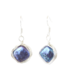 Blue diamond freshwater pearl earrings