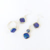 Diamond Pearl Collection: pearlescent blue diamond shaped pearl earrings, ring, pendant