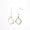 Iridescent ivory diamond shaped pearl earrings