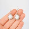 scale of ivory pearl geometric eco earrings