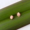 Copper wire rose stud earrings