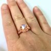 LargeCrystalRoseRing_Worn1 Large Crystal Copper Rose Ring being worn on hand