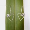 lovely hanging koru heart drop earrings with Swarovski Crystal