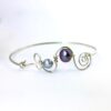 Blue Pearl Silver Spiral Bangle