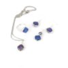 Set of blue diamond shaped pearl jewellery