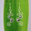 Squiggle & Spiral Earrings Squiggle and Spiral Eco Earrings with 2 pearls