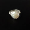 Ivory.Ring.DiamondFWPWWStSilver_BlackFront Ivory Diamond Freshwater Pearl Nested Ring on black