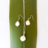 Beautiful geometric ivory freshwater pearl earrings and necklace