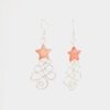 Christmas Tree Earrings with Red Mother of Pearl star hung against white background