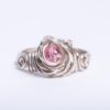 Eco Sterling Silver Rose Ring with pink Swarovski Crystal