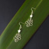 Christmas Tree Earrings in eco sterling silver with white Mother of Pearl star
