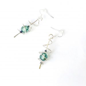 Open Spiral Cage Earrings with Swarovski Crystals