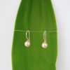 Iced Coffee Swarovski pearl drop earrings in environmentally friendly silver