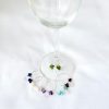 multi coloured gemstone stem glass charms