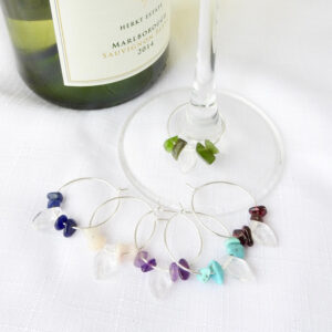 Semi Precious Wine Glass Charm Set (6 pack)