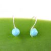 Turquoise small drop earrings in eco silver