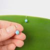 Turquoise Small Sleeper Earrings_hand scale