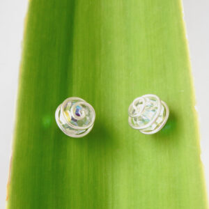 Large Spiralled Studs with iridescent clear Swarovski Crystals