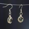 Transluscent black round Swarovski Crystal earrings in Eco Silver
