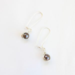 Black pearls with handmade French Earwires