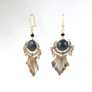 Gold and Black chandelier earrings repaired