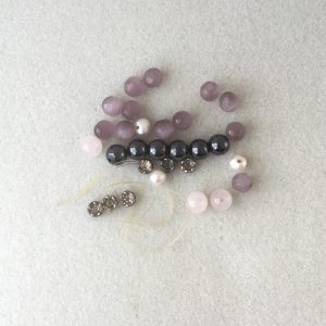 broken pink bead hematite bracelet