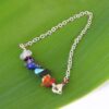Kids rainbow gemstone bracelet with silver plated chain