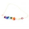 Kids rainbow gemstone bracelet on recycled Sterling Silver bar with silver plated chain