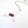 beautiful big A letter necklace with dark red garnet chips