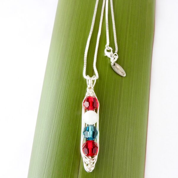 4 gemstone birth jewelry encased in sustainable sterling silver