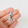 initial letter C kids sized eco sterling silver necklace with turquoise