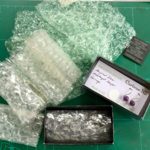 repurposing bubble wrap instead of foam inserts in jewellery packaging