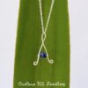 SmallSterlingSilverLetterALapisLazuliNecklace_FrontGreen Kids capital letter A necklace with lapis lazuli