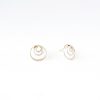 Eco silver circle layered stud earrings