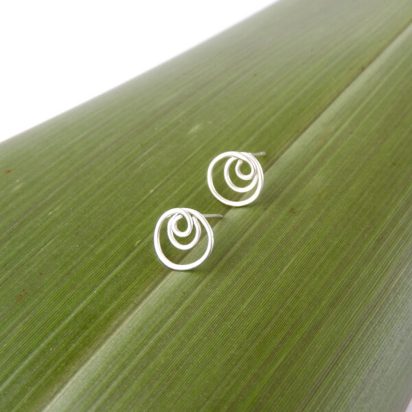 Triple Circle Stud Earrings in recycled Sterling Silver