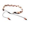 2 tone mens braided suede bracelet with goldstone on adjustable cords