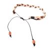 mens braided suede bracelet with sparkly goldstone beads