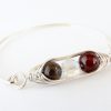 Herringbone weave style wire wrapped birthstone bangle in eco sterling silver