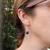 close up model picture of Peas in a Pod Garnet Birthstone Earrings