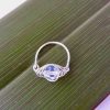 Handmade April Birthstone Ring in herringbone wire wrapped style