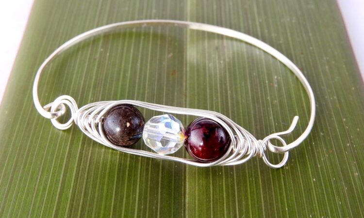 Customised Peas in a Pod Birthstone Bangle in eco Sterling Silver product image