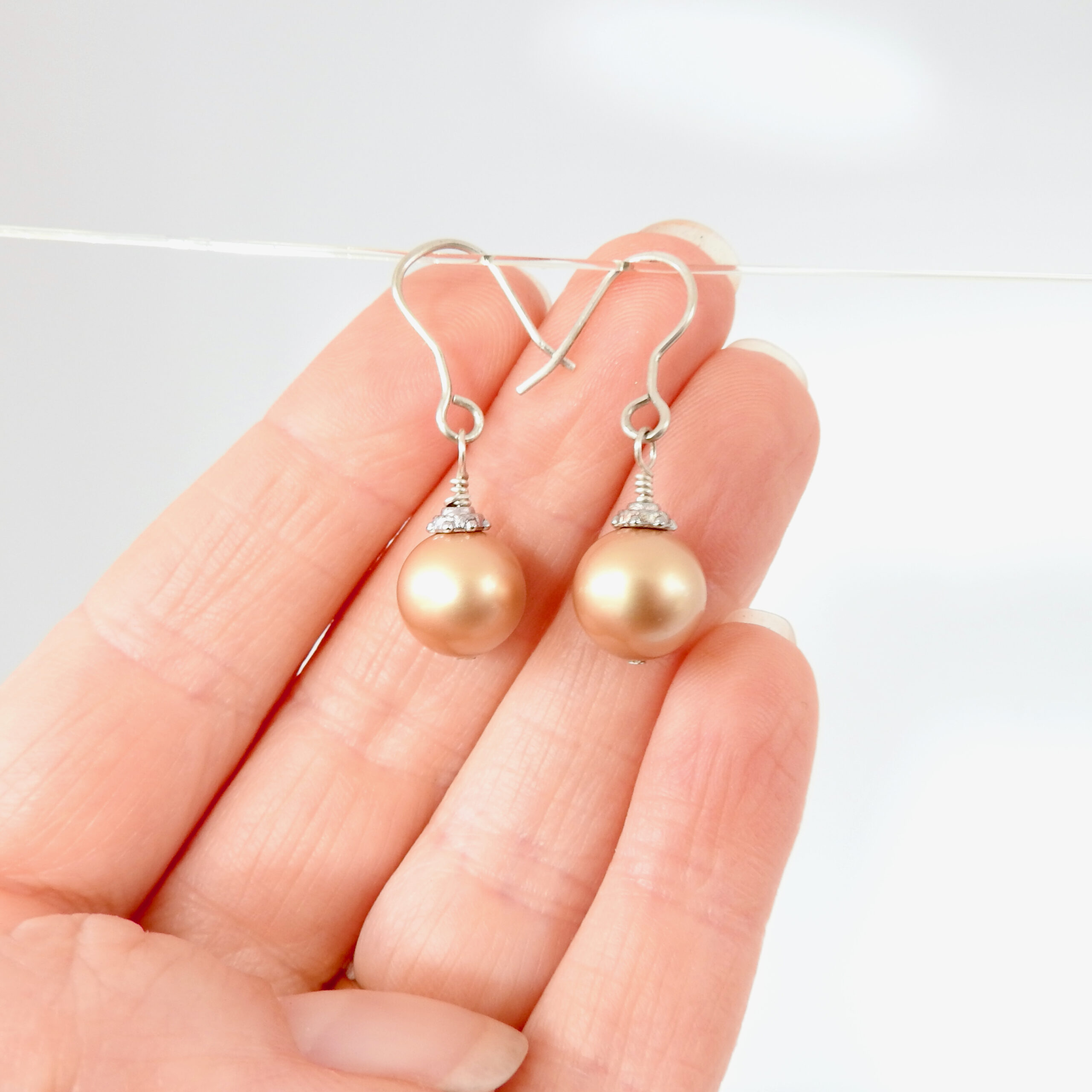 Gold Christmas Bauble Earrings_Scale