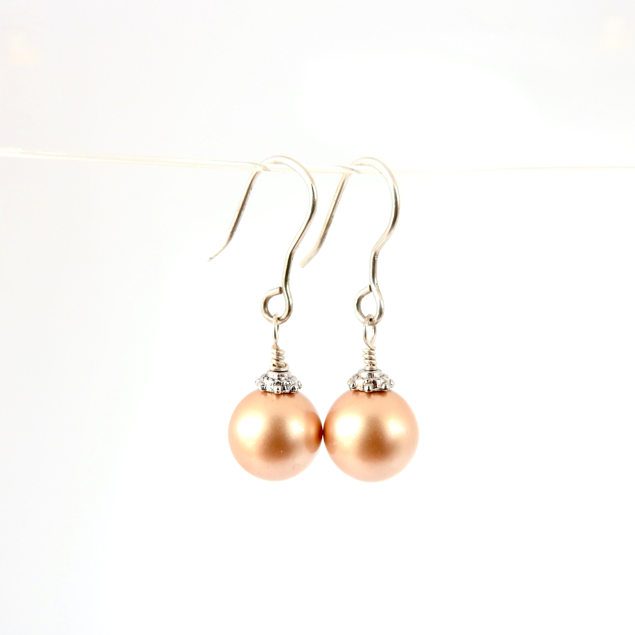 Pale Gold Christmas Bauble Earrings