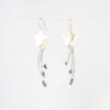 Mother of Pearl Wishing Star Earrings in recycled silver Wishing Star Eco Earrings against white background