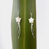 Ivory Wishing Star Eco Earrings with three different sized shoots of an ivory Mother of Pearl star