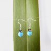 Mother of Pearl Rhondelle with Turquoise Swarovski Pearl Earrings