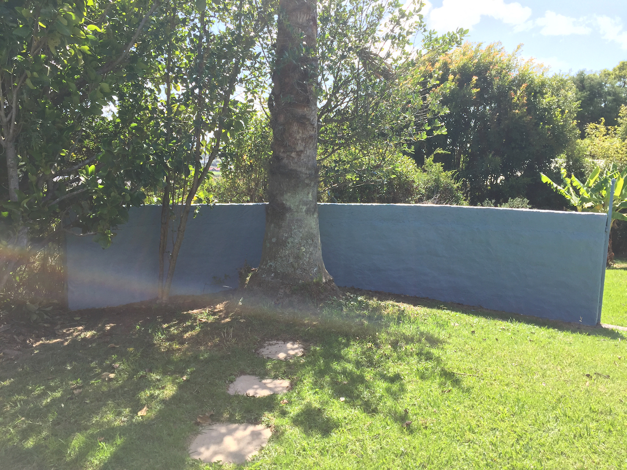 Initial background painting of left wall