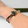 Triangle Greenstone bracelet wire wrapped in recycled Sterling Silver