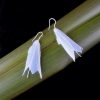 Milk bottle earrings in the shape of the NZ Kowhai Flower with eco Sterling Silver