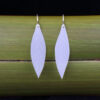 Leaf dangly earrings made from recycled milk bottles Leaf dangly earrings made from repurposed milk bottles
